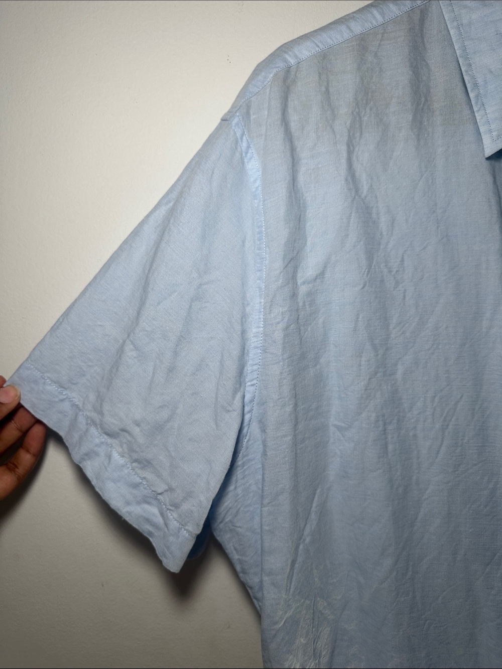 Vince Light Blue Linen Blend Short Sleeve Button Up Shirt Men’s XXL Resort - Picture 9 of 14
